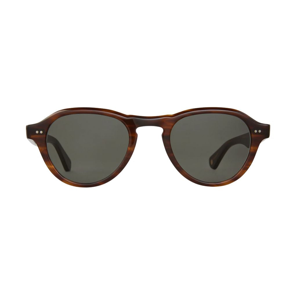 Garrett Leight McNally Sun Brandy Tortoise Sonnenbrille Frontansicht Aviator Unisex Havanna grüne Gläser München Optiker Optik Bartholomä