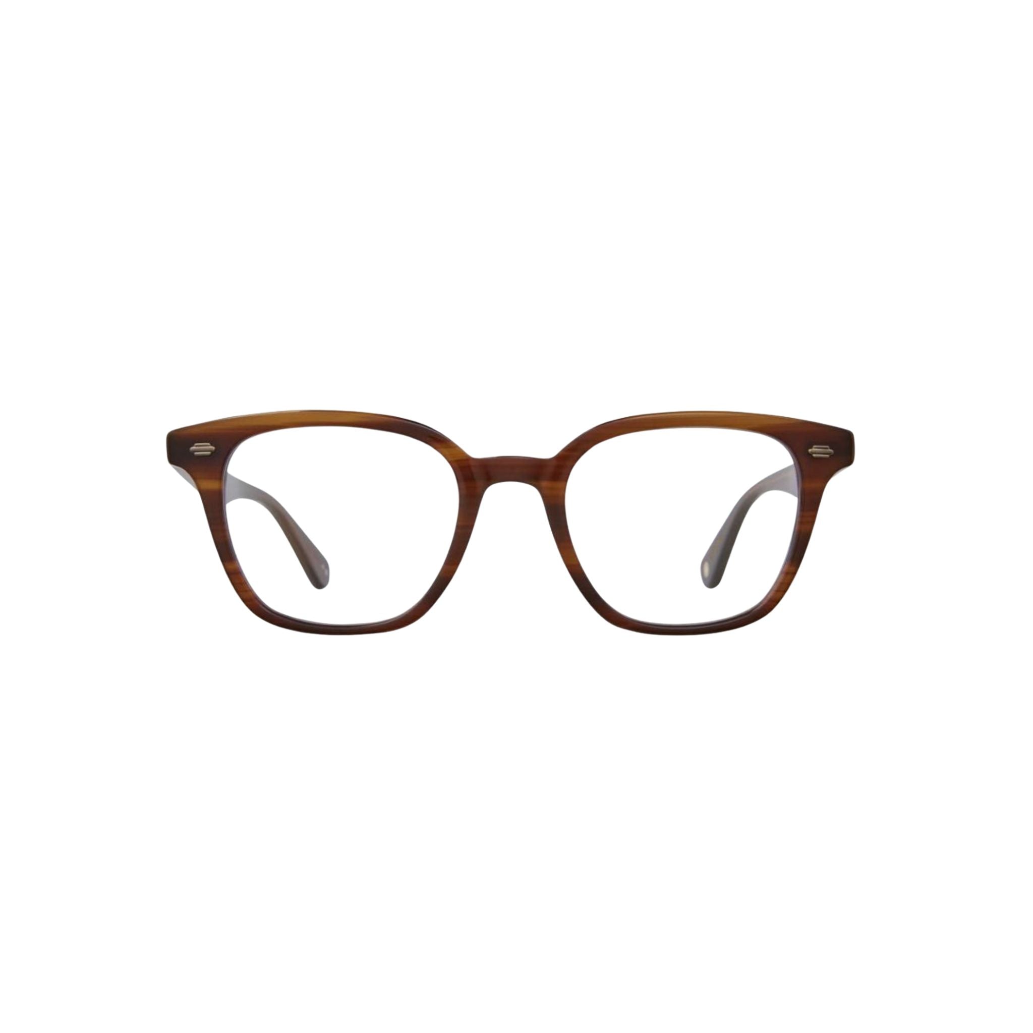 Garrett Leight ZAC Cherry Wood Brille Frontansicht eckige Unisex Business Designerbrille braun München Optiker Optik Bartholomä