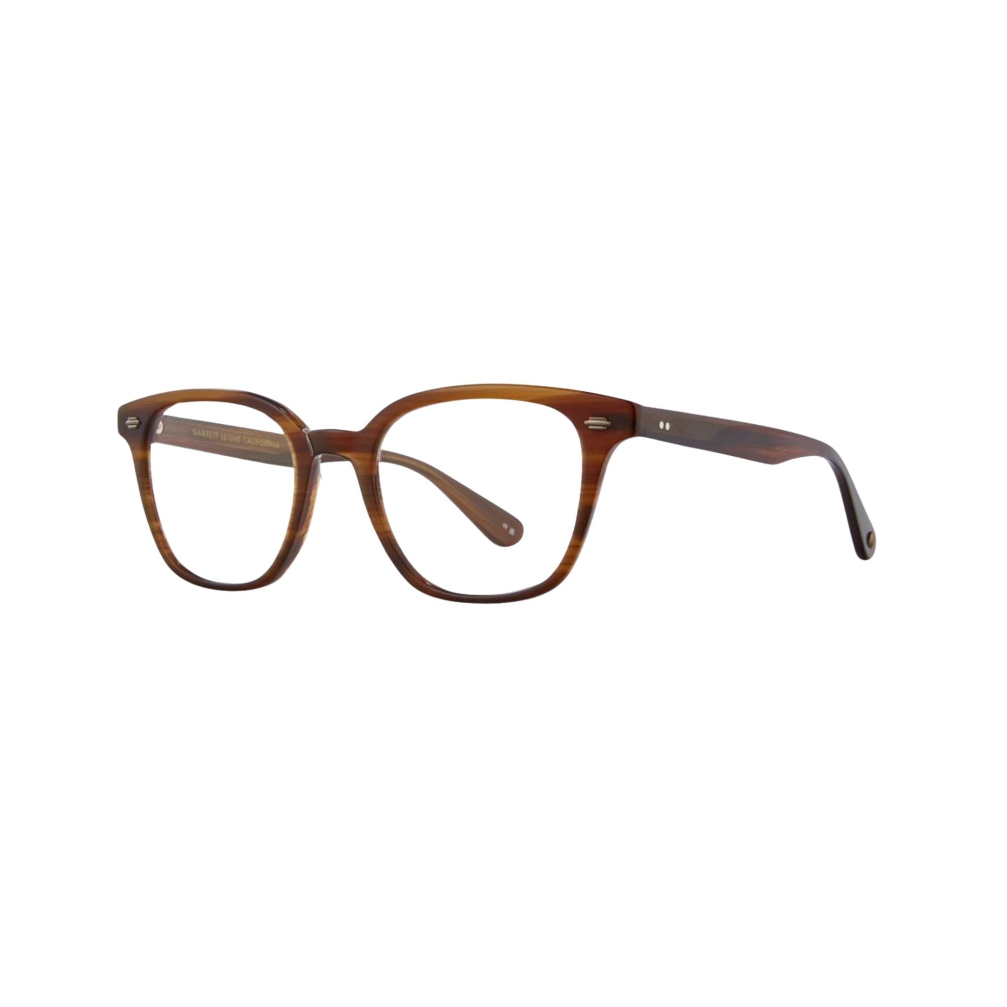 Garrett Leight ZAC Cherry Wood Brille Seitenansicht Acetatfassung braun eckig Business Unisex Designerbrille München Optiker Optik Bartholomä