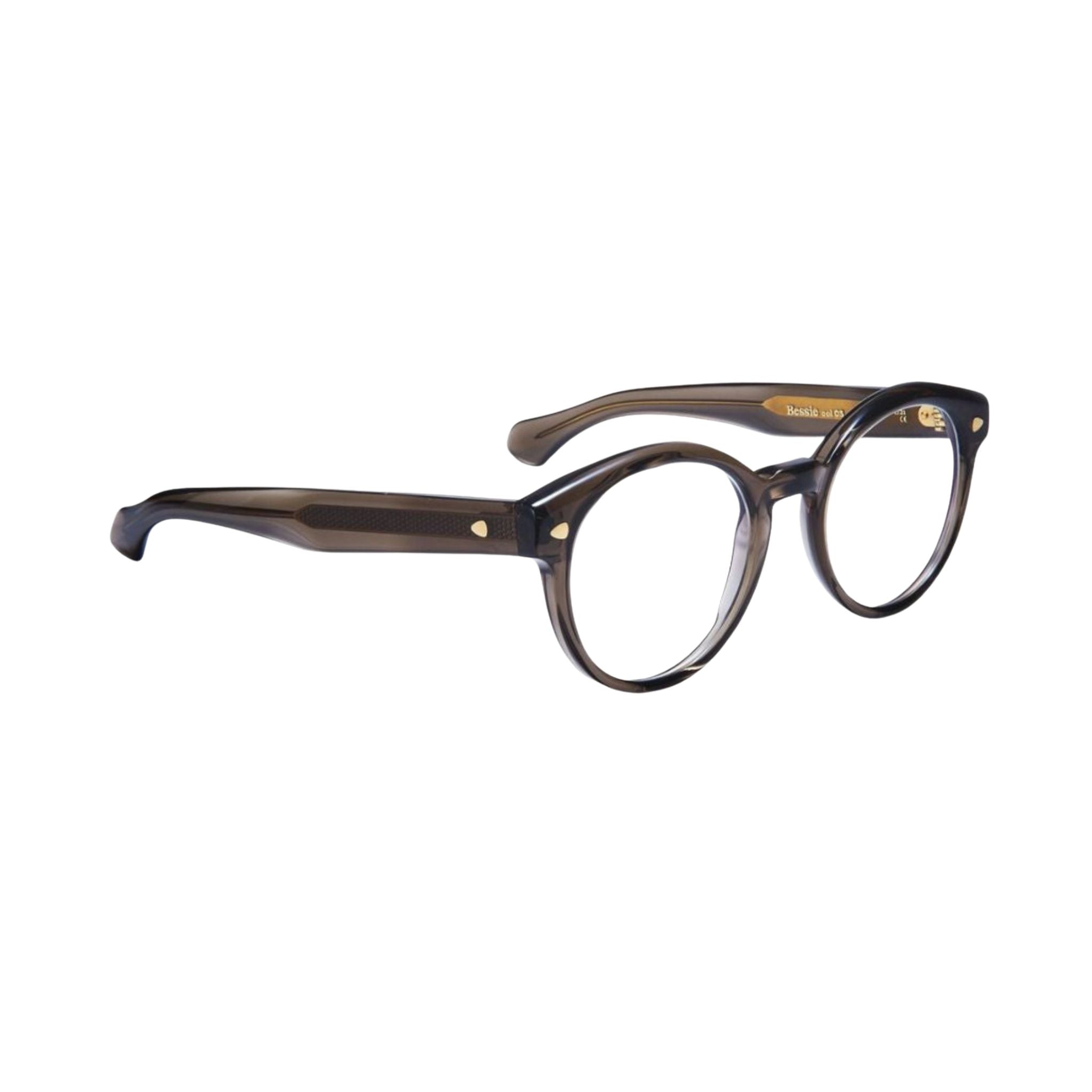 HUG Spectacles BESSIE 26G Brille Seitenansicht Acetat plum rot transparent handgefertigt Deutschland München Optiker Optik Bartholomä