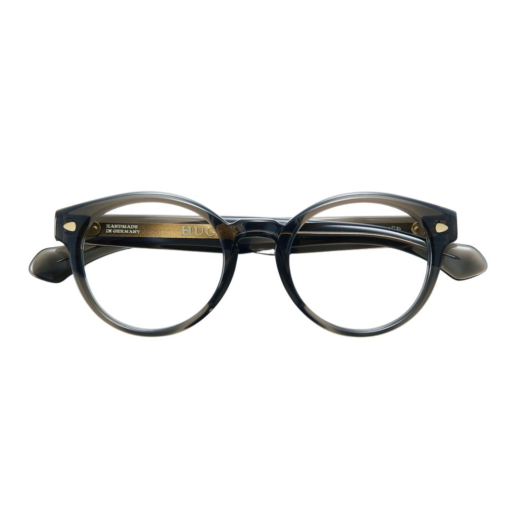 HUG Spectacles BESSIE 03G Brille Frontansicht Panto grau transparent Shadow Acetat rund weich München Optiker Optik Bartholomä