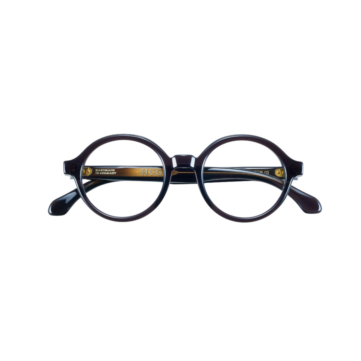 HUG Spectacles CARTER Onyx 05G Brille Frontansicht rund dunkles Acetat Optik Bartholomä München