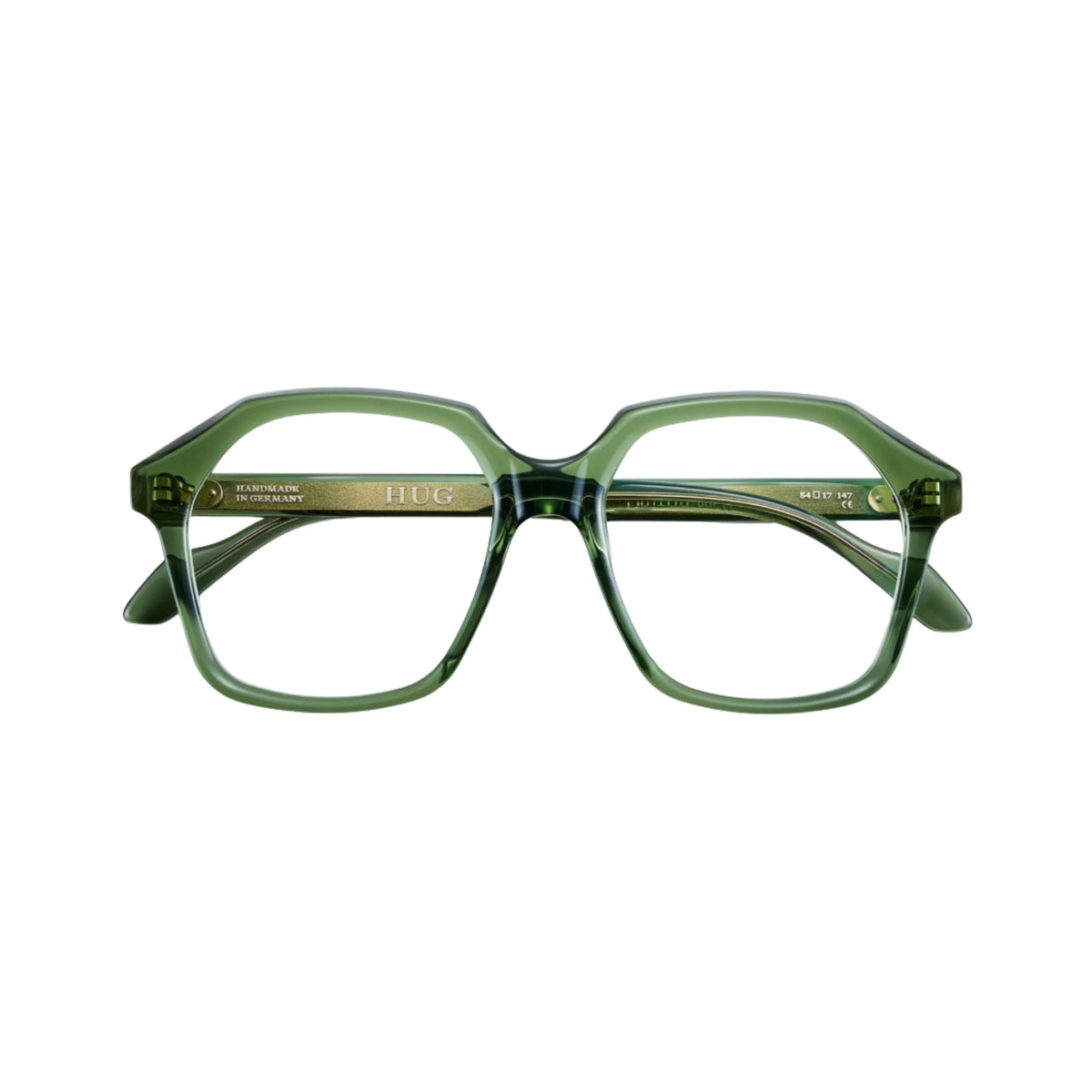 HUG Spectacles DALTON Hunt 21G Brille Frontansicht rechteckig transparent Grün Optik Bartholomä München