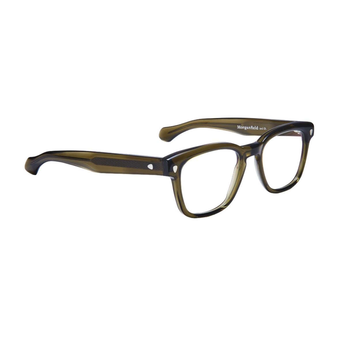 HUG Spectacles MORGANFIELD Brille Seitenansicht rechteckige Designerbrille aus Acetat Made in Germany Optik Bartholomä München