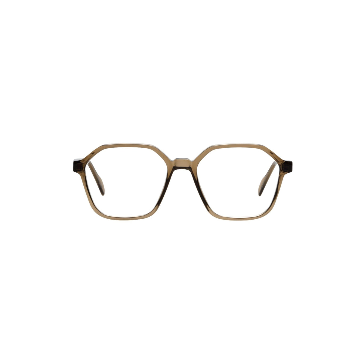 HUG Spectacles SIXTO Dirty Brown 35S Brille Frontansicht geometrisch transparent Beige Braun Optik Bartholomä München