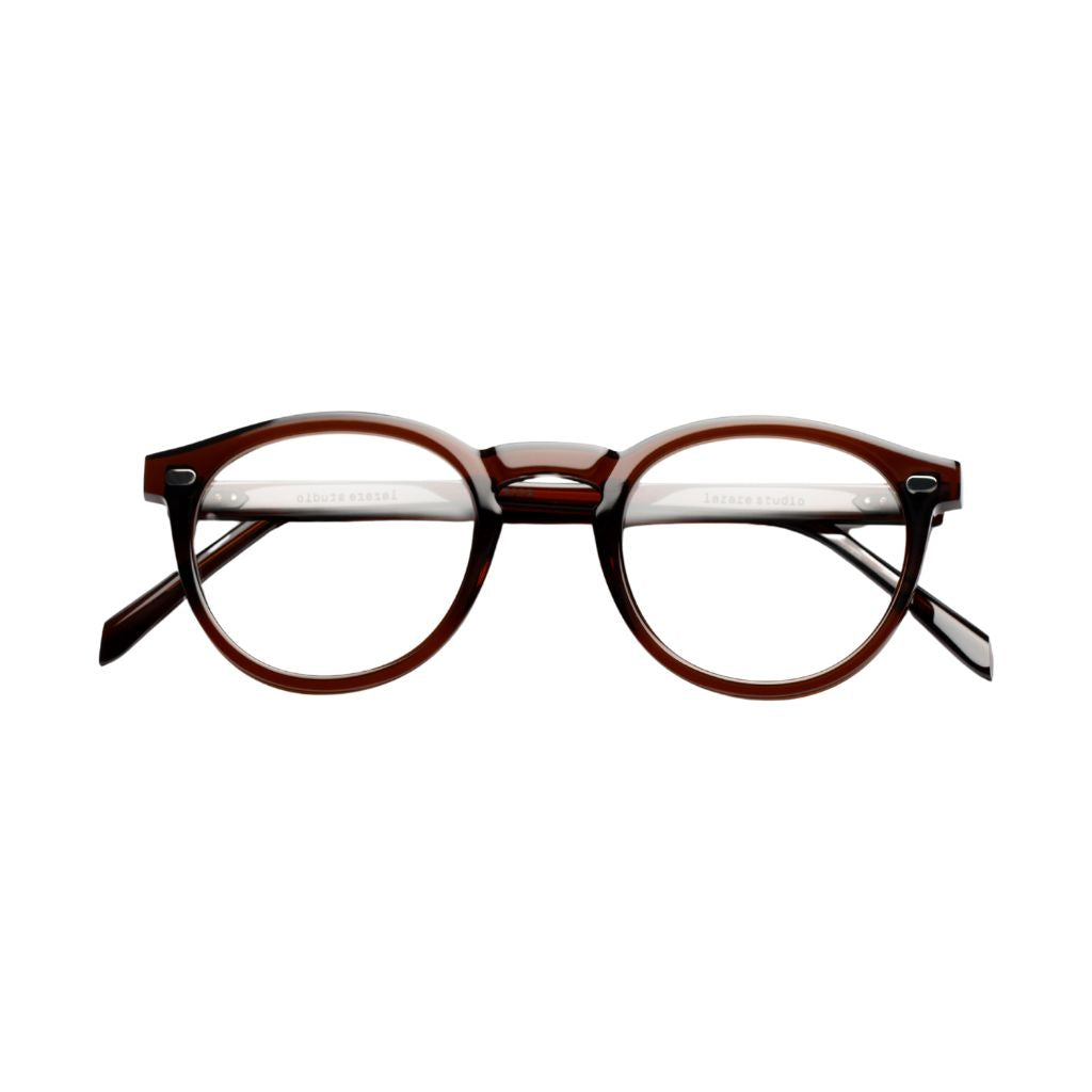 Lazare Studio Azoff Americano Clear Designer Brille transparent braun Acetat Vintage Design München Optiker Brillen Schneider