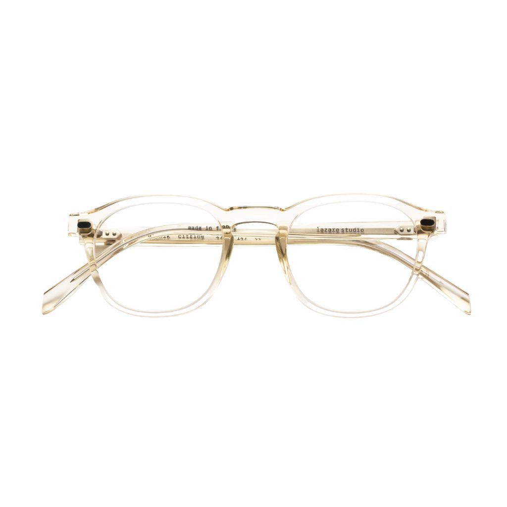 Lazare Studio Gopnik Citrine Clear Panto Brille rund transparent gelb Acetat München Optiker Brillen Schneider