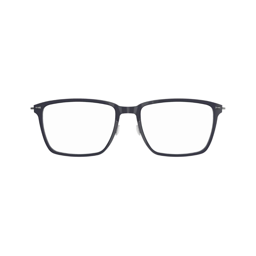 Brille Modell 6505 C06 von Lindberg – Frontansicht der grau-schwarzen Acetatfassung mit feinen, minimalistischen Titanbügeln. Jetzt erhältlich bei Brillen Schneider in München.