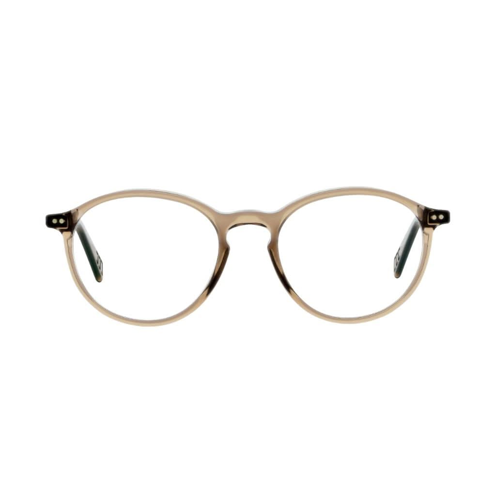 Frontansicht der Lunor Brille A11 451 in Vintage Grau – elegante Pantoform aus Acetat mit feiner Linienführung bei Brillen Schneider München