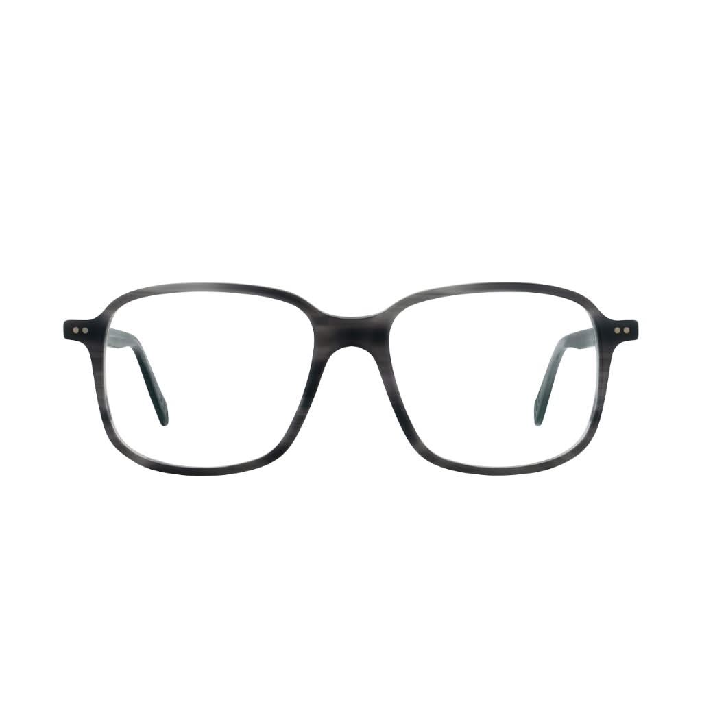 Frontansicht der Lunor Brille A11 460 in Vulkangrau Meliert Matt – elegante Acetatfassung mit feiner Linienführung bei Brillen Schneider München