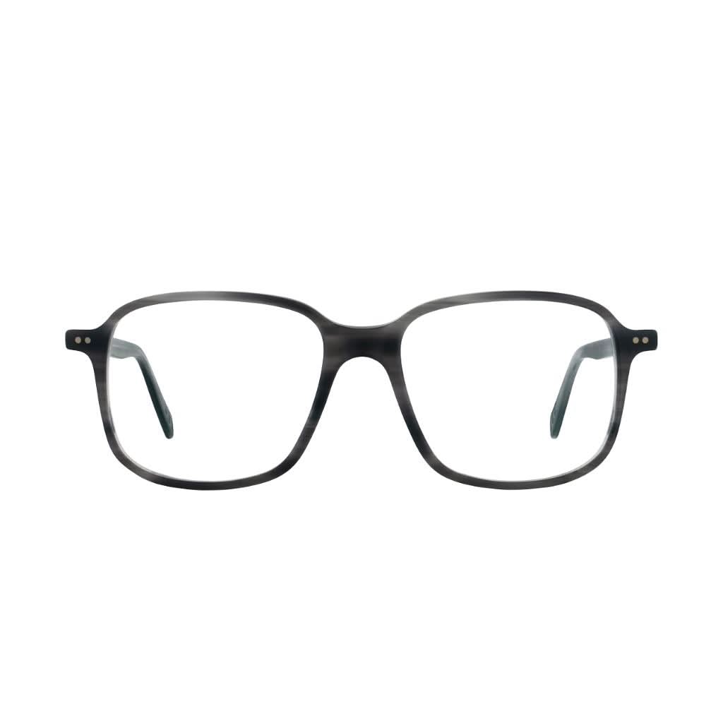Frontansicht der Lunor Brille A11 460 in Vulkangrau Meliert Matt – elegante Acetatfassung mit feiner Linienführung bei Brillen Schneider München