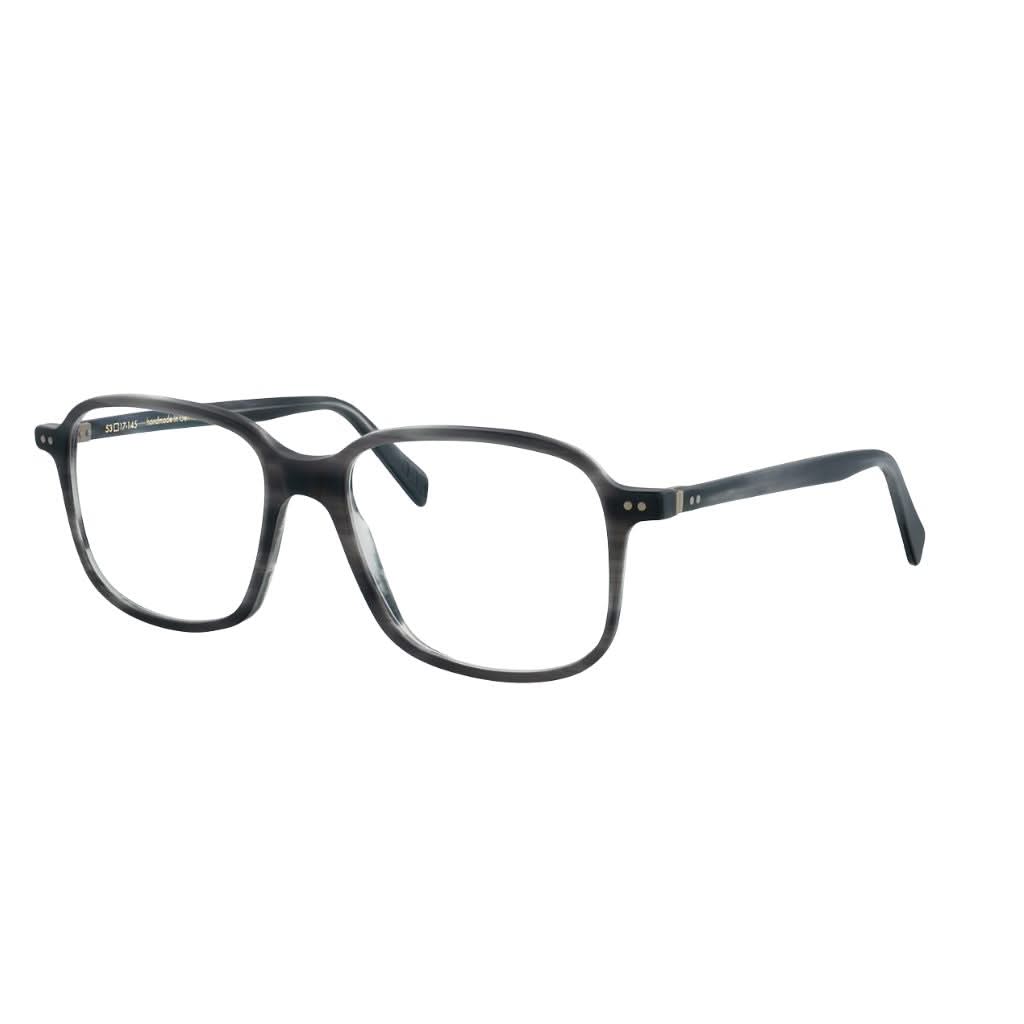 Designerbrille Lunor A11 460 in Vulkangrau Meliert Matt – Seitenansicht feine, matte Acetatbrille handgefertigt bei Brillen Schneider München Maxvorstadt
