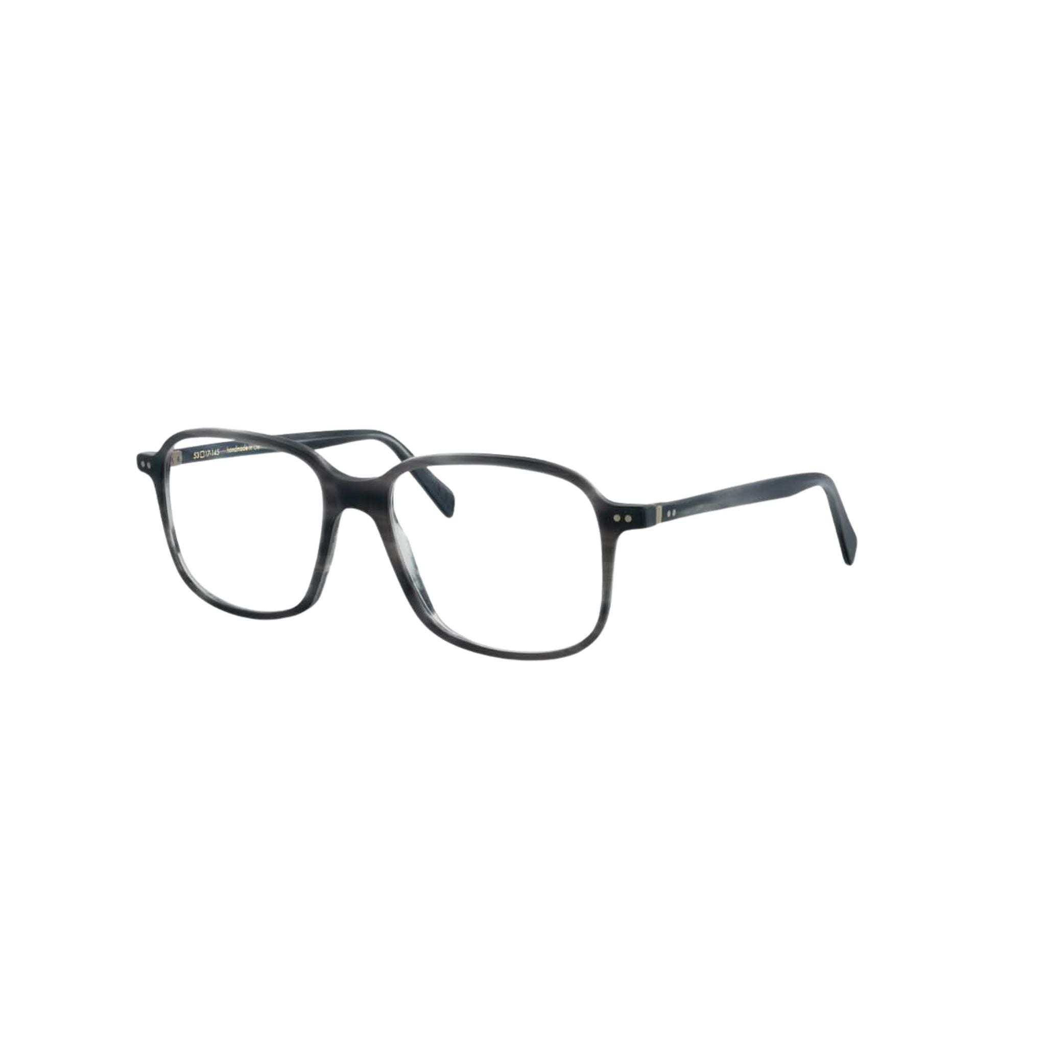 Designerbrille Lunor A11 460 in Vulkangrau Meliert Matt – Seitenansicht feine, matte Acetatbrille handgefertigt bei Brillen Schneider München Maxvorstadt