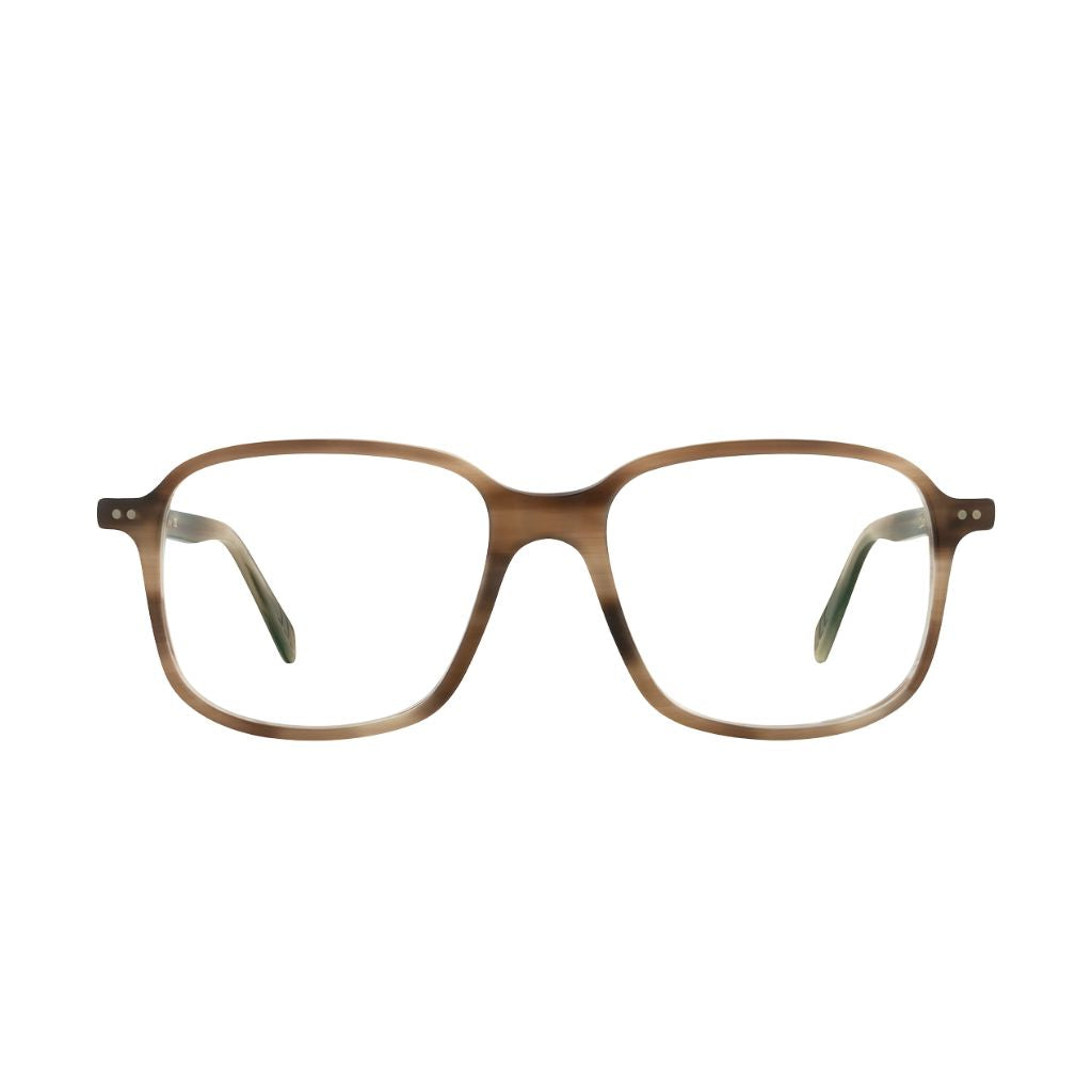 Frontansicht der Lunor Brille A11 460 in Erdbraun Meliert Matt – warme Acetatfassung mit feiner Linienführung bei Brillen Schneider München