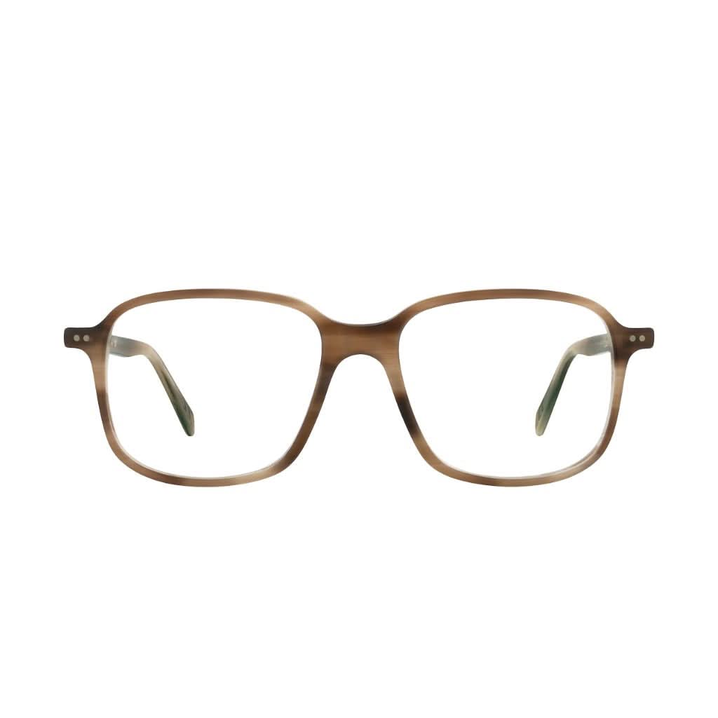 Frontansicht der Lunor Brille A11 460 in Erdbraun Meliert Matt – warme Acetatfassung mit feiner Linienführung bei Brillen Schneider München