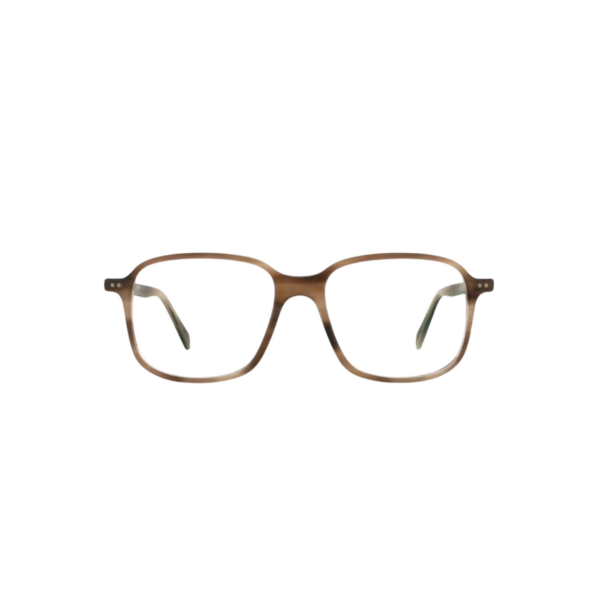 Frontansicht der Lunor Brille A11 460 in Erdbraun Meliert Matt – warme Acetatfassung mit feiner Linienführung bei Brillen Schneider München