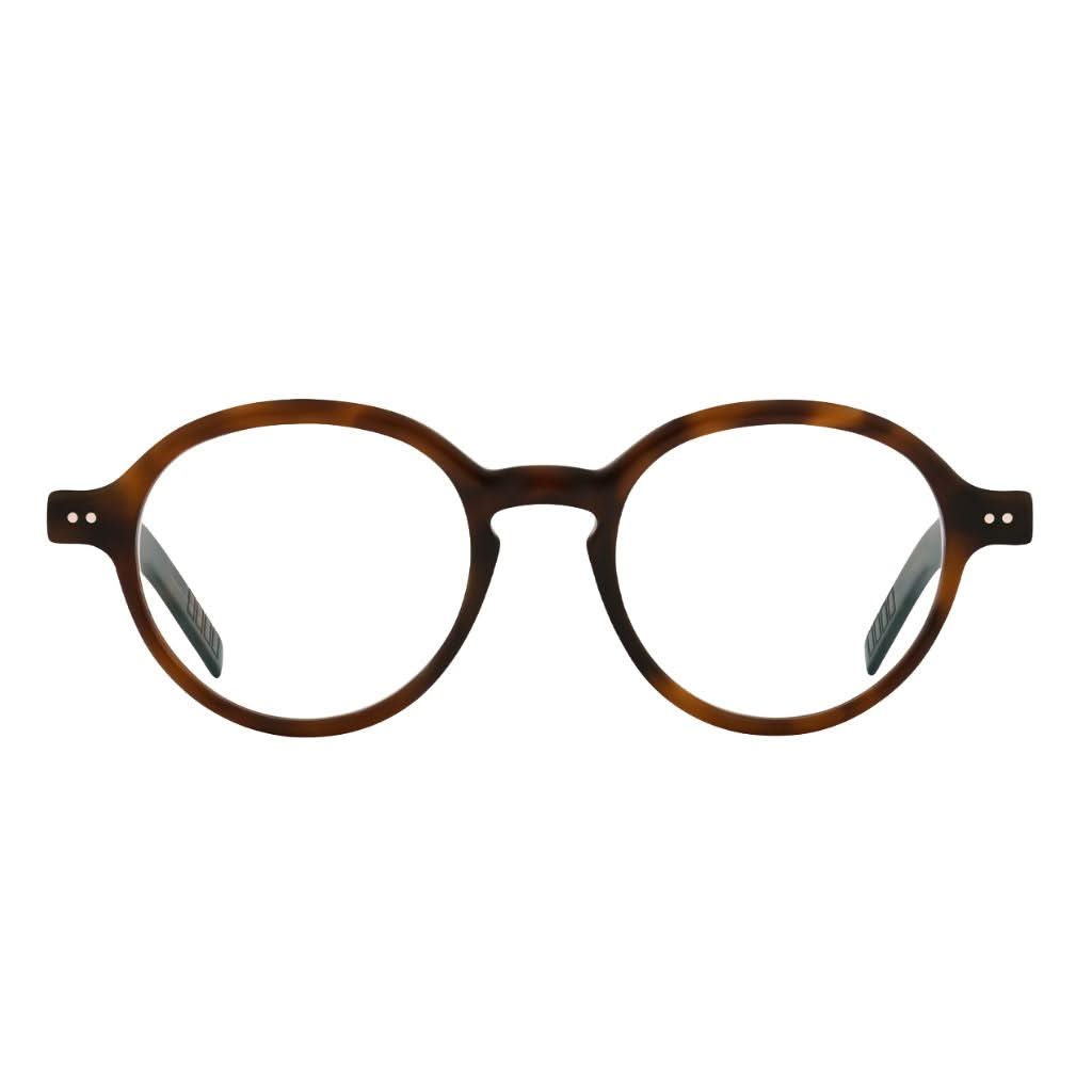 Designerbrille Lunor A14 701 Dunkelbraun Gefleckt – Frontansicht elegante Pantofassung mit feiner Maserung bei Brillen Schneider München