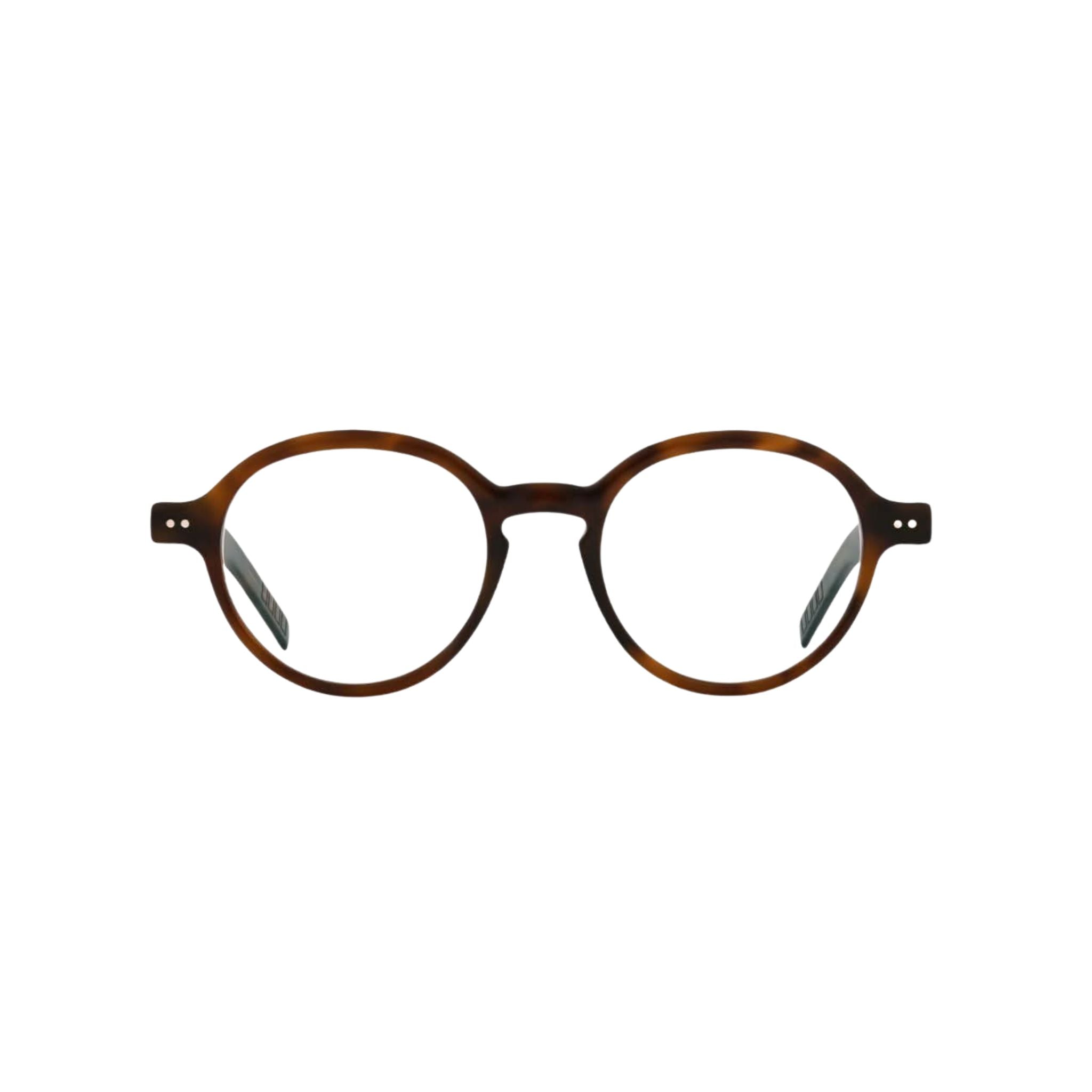 Designerbrille Lunor A14 701 Dunkelbraun Gefleckt – Frontansicht elegante Pantofassung mit feiner Maserung bei Brillen Schneider München