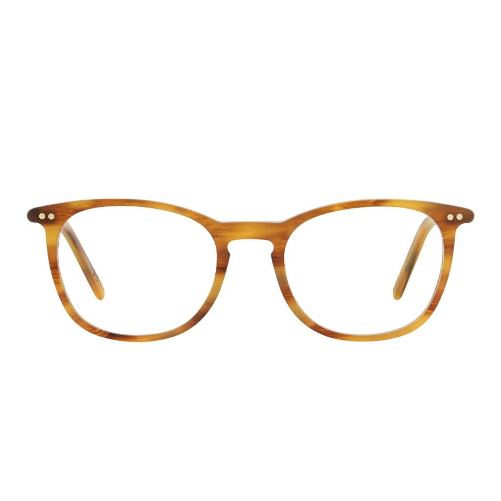 Frontansicht der Lunor Brille A5 234 in Havanna Hell Matt – klassische Acetatfassung in warmem Braunton bei Brillen Schneider München