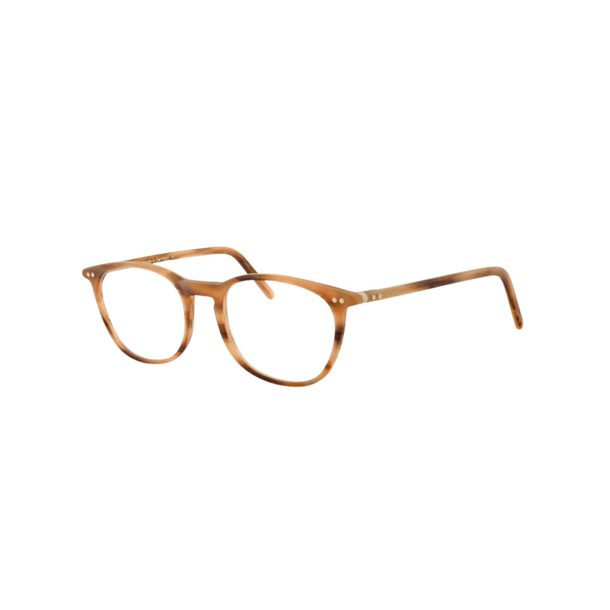 Designerbrille Lunor A5 234 in Havanna Hell Matt – Seitenansicht feine, matte Brillenfassung handgefertigt bei Brillen Schneider München Maxvorstadt