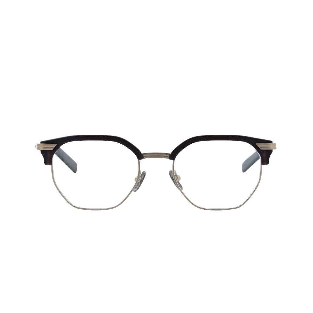 Lunor Brille C1 02 – Frontansicht edle Kombination aus Acetat und Titan im Mid-Century-Design bei Brillen Schneider München Maxvorstadt