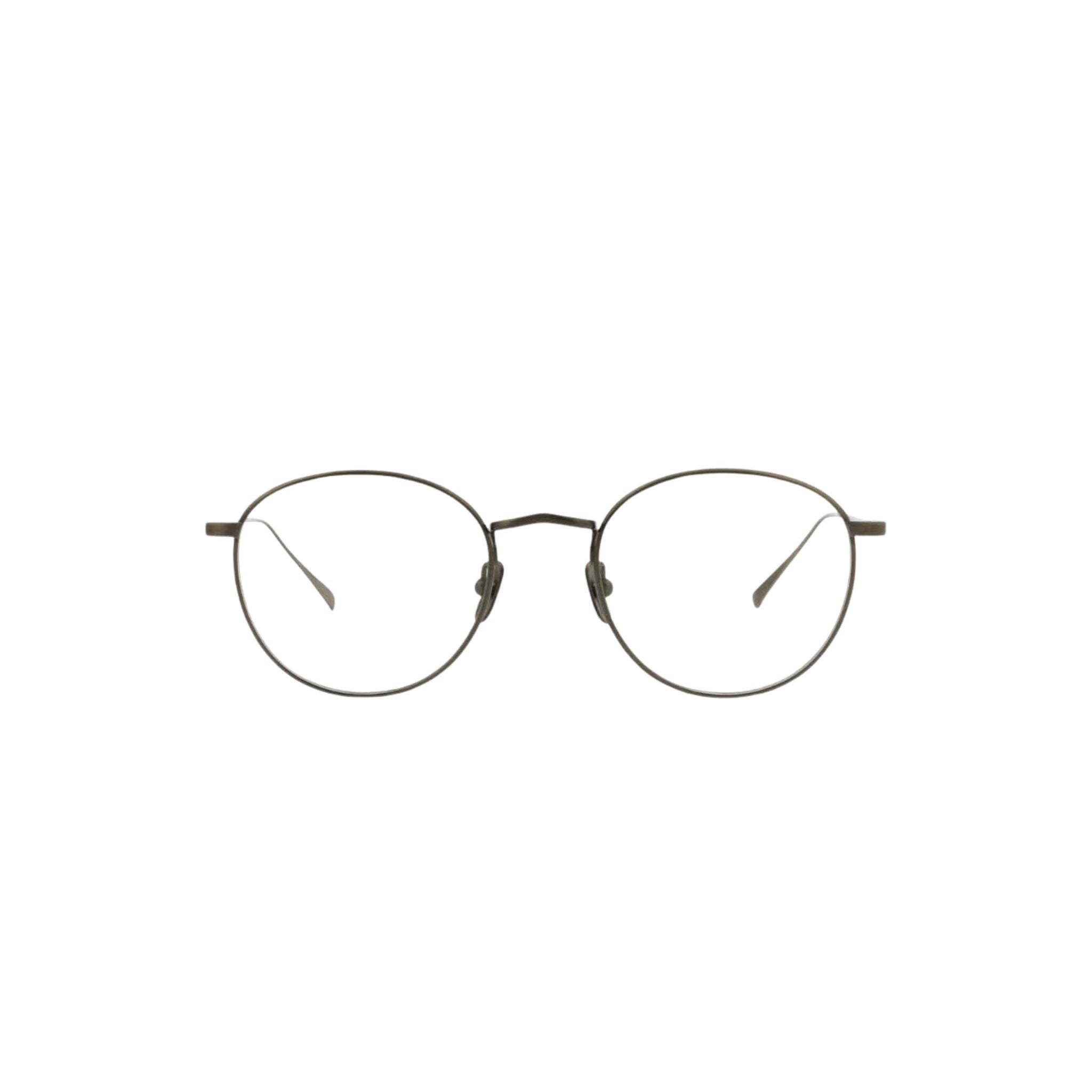 Frontansicht der Lunor Brille M9 01 in Antik-Silber – minimalistische Titanfassung mit klarer Linienführung bei Brillen Schneider München