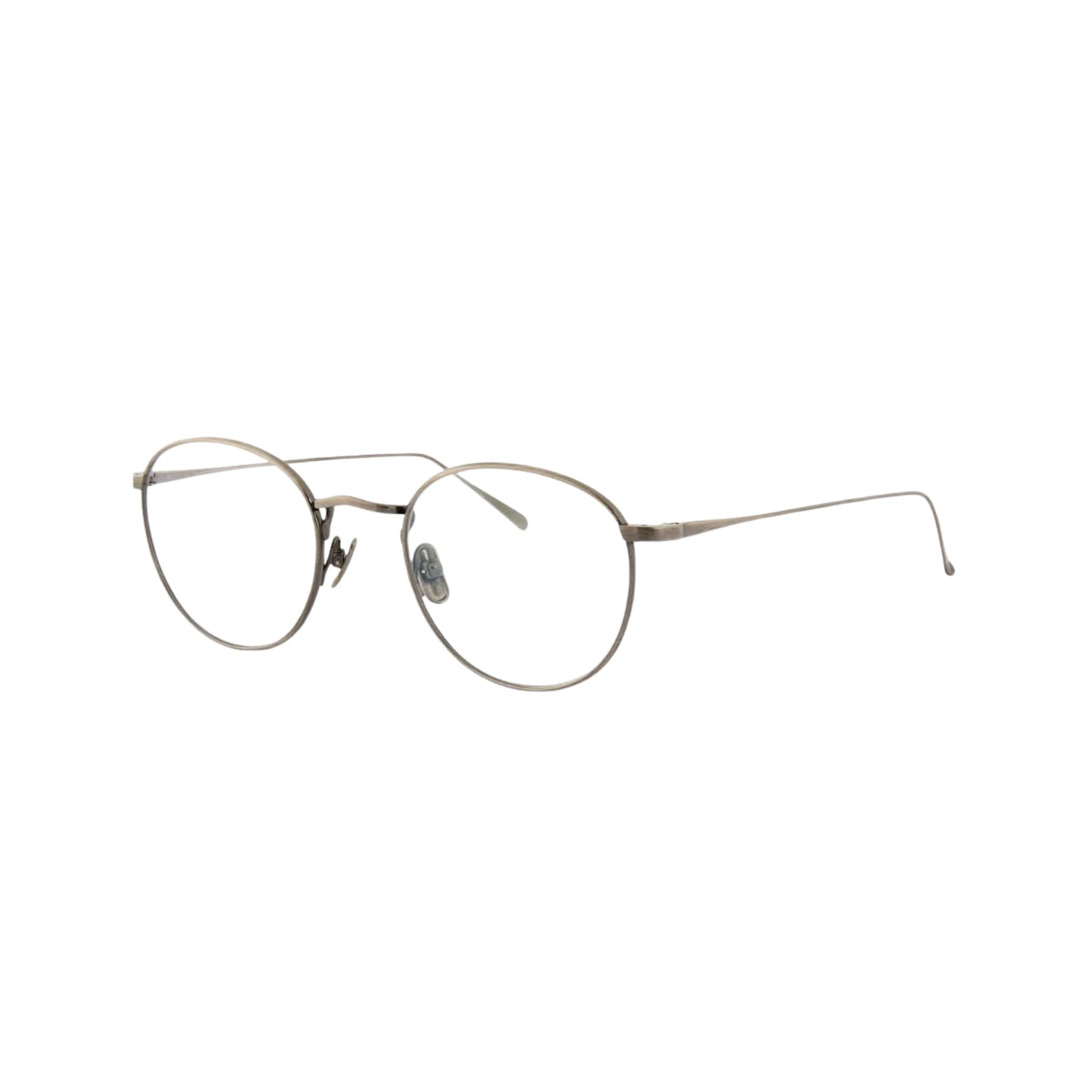Designerbrille Lunor M9 01 in Antik-Silber – Seitenansicht zeitlose, leichte Fassung aus Titan bei Brillen Schneider München Maxvorstadt