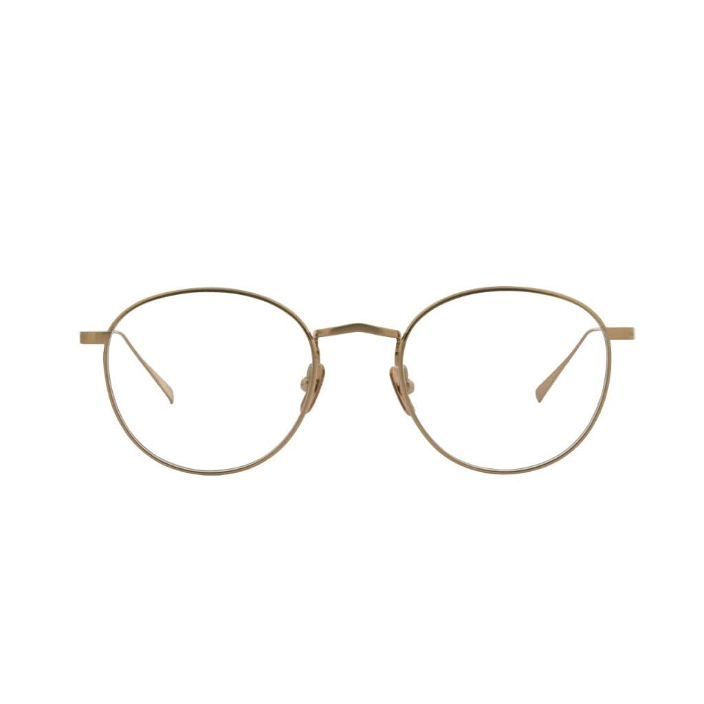 Frontansicht der Lunor Brille M9 01 in warm satiniertem Roségold – elegante Titanfassung mit klarer Linienführung bei Brillen Schneider München