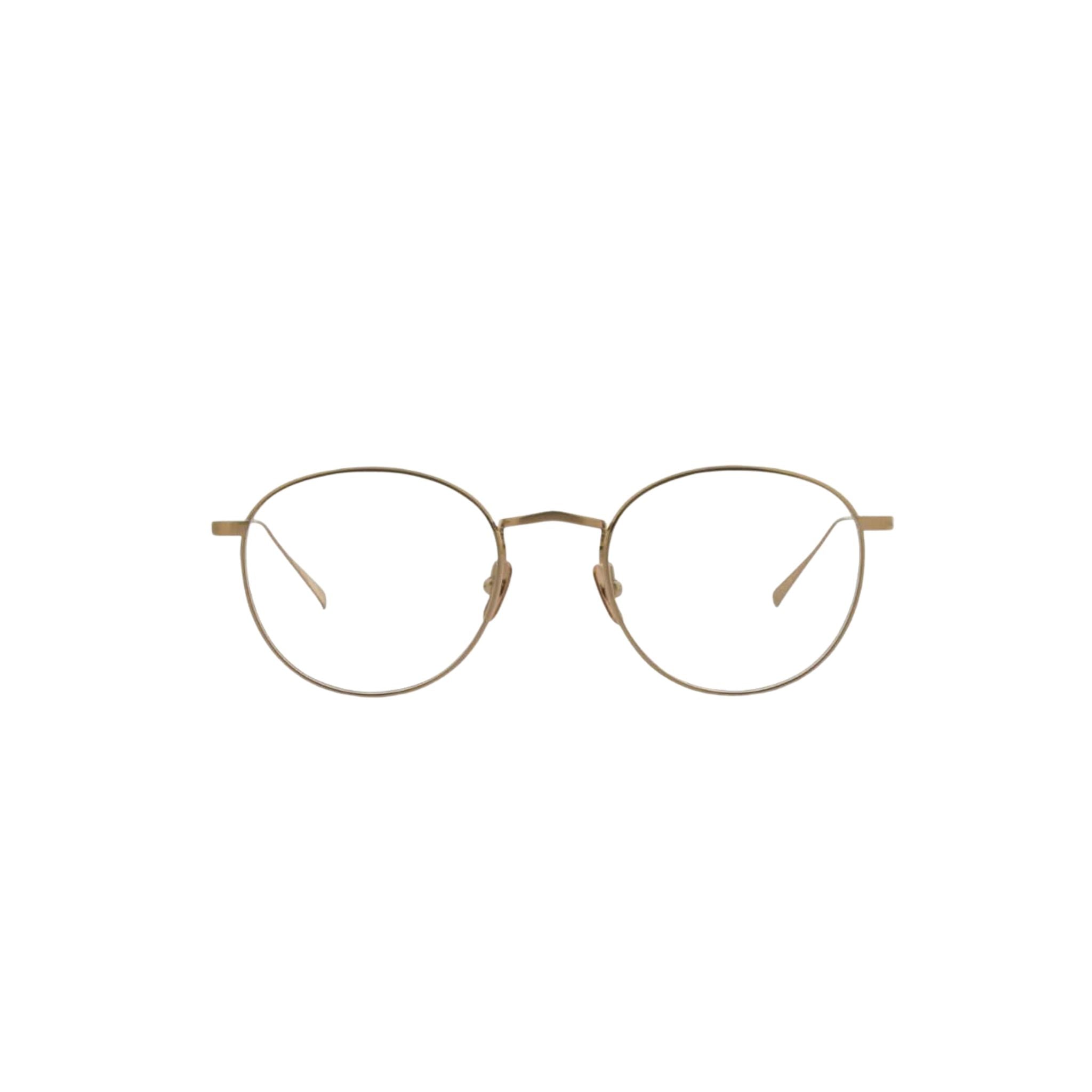 Frontansicht der Lunor Brille M9 01 in warm satiniertem Roségold – elegante Titanfassung mit klarer Linienführung bei Brillen Schneider München