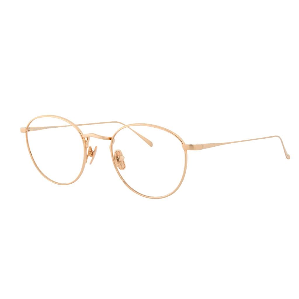 Seitenansicht der Lunor M9 01 Roségold satiniert – feine, handgefertigte Titanbrille mit mattem Finish bei Brillen Schneider München Maxvorstadt