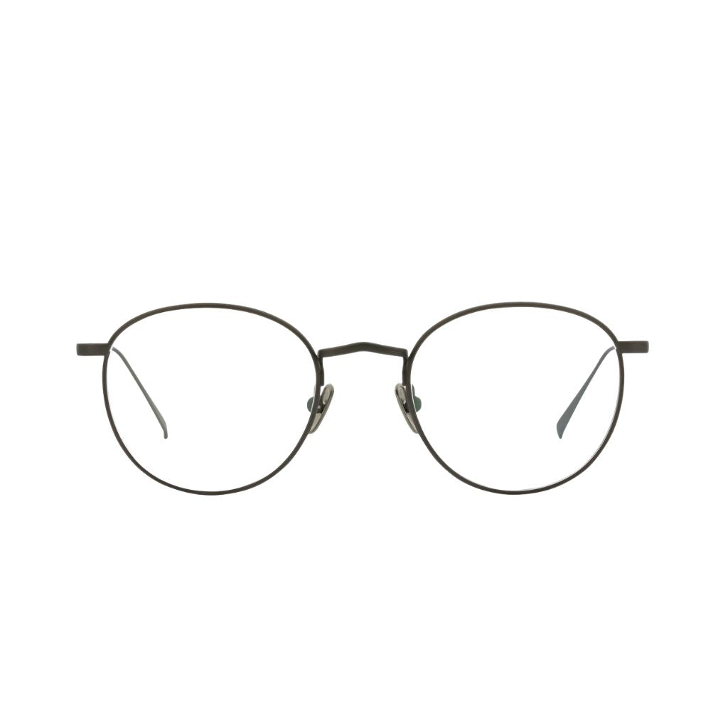 Frontansicht der Lunor Brille M9 01 in Schwarz satiniert – matte Titanfassung mit klarer Linienführung bei Brillen Schneider München
