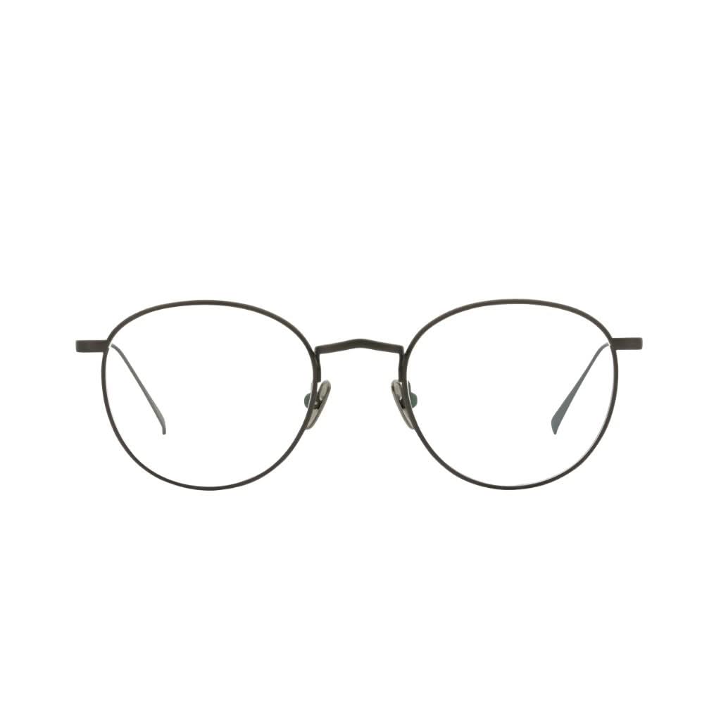 Frontansicht der Lunor Brille M9 01 in Schwarz satiniert – matte Titanfassung mit klarer Linienführung bei Brillen Schneider München