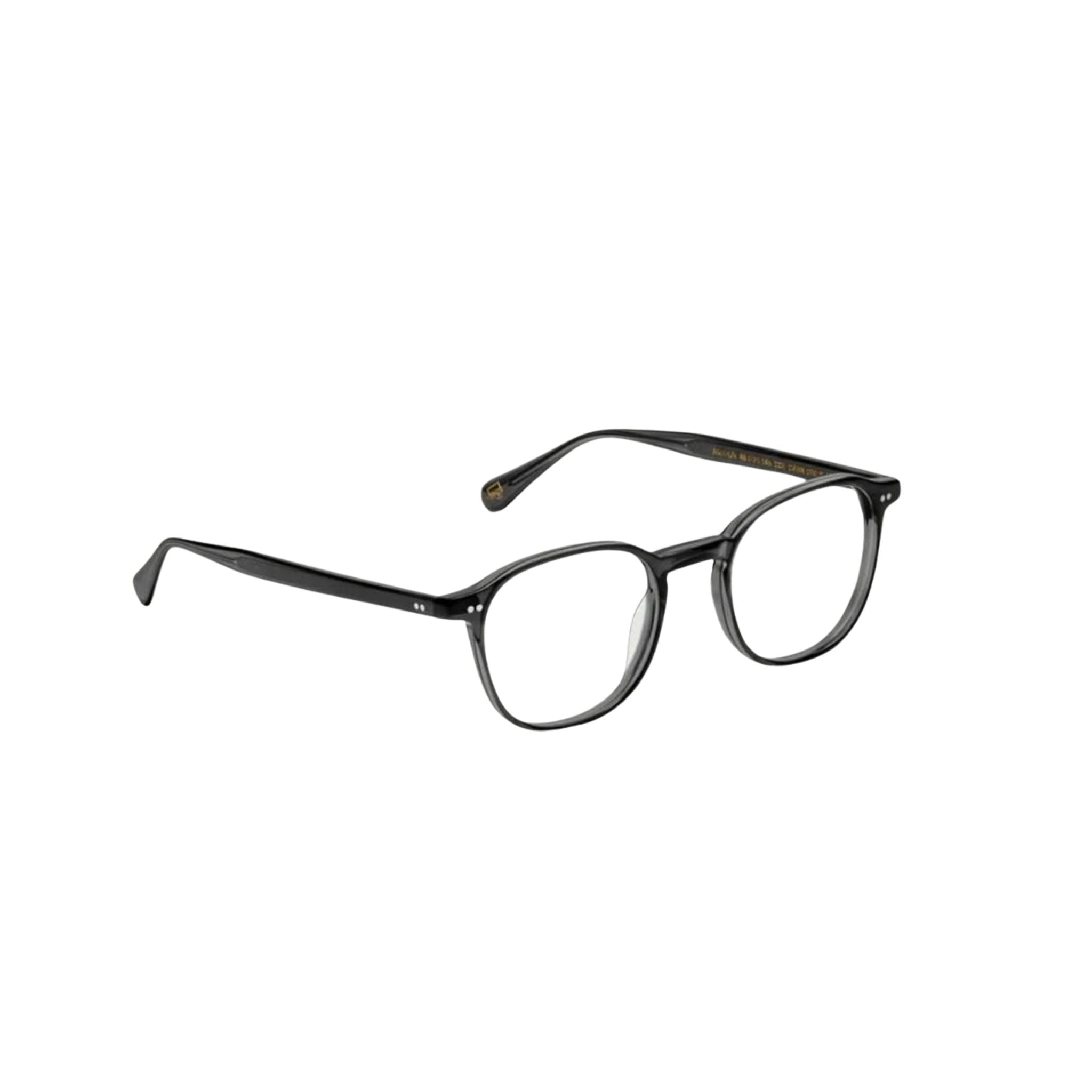 Seitenansicht der Moscot Arthur Dark Grey – elegante Acetatbrille mit ruhiger Linienführung bei Optik Bartholomä München