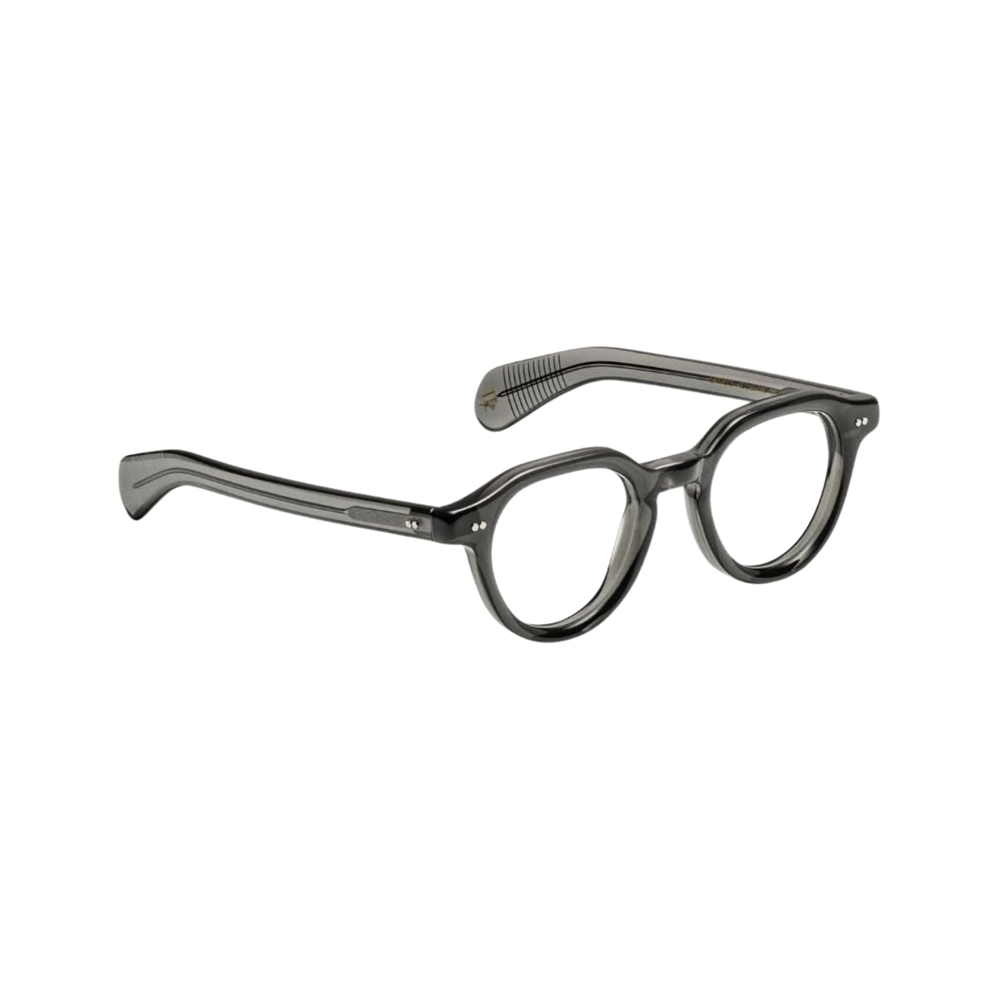 Seitenansicht der Moscot BAITSIM Brille in Grey, bei Optik Bartholomä in München – schlanke Form, klare Linien und dezenter, urbaner Stil.