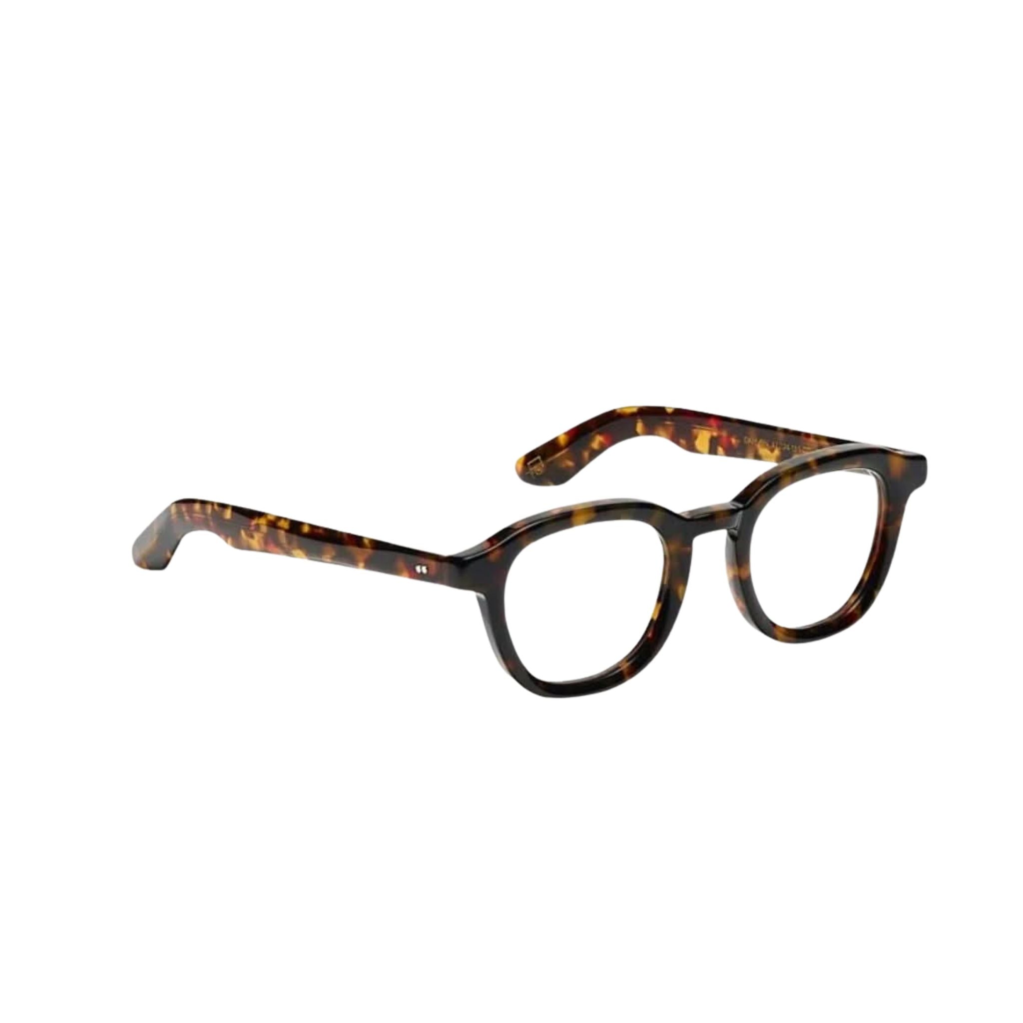 Seitenansicht der Moscot Dahven Tortoise – elegante Acetatbrille mit moderner Pantoform bei Optik Bartholomä München