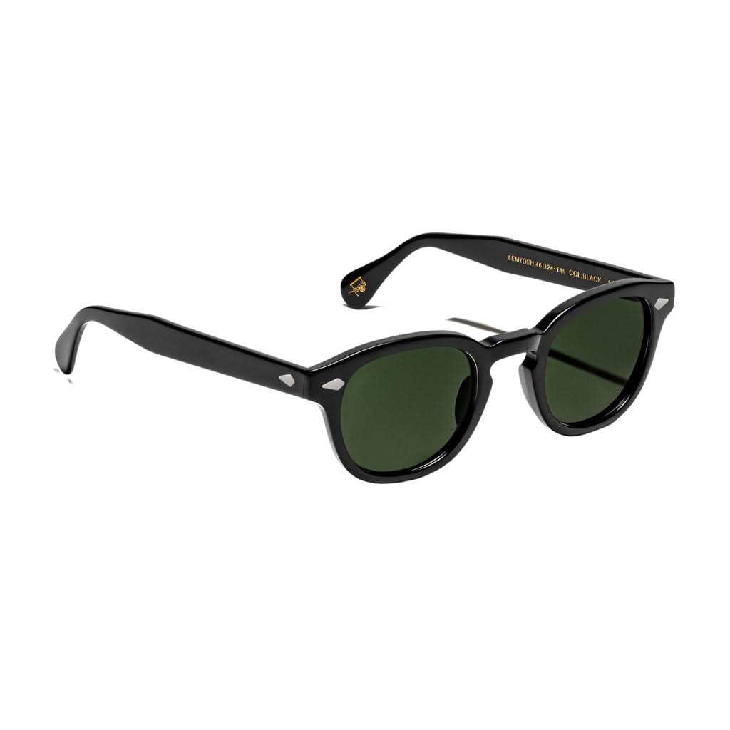 Seitenansicht der Moscot Lemtosh Sun Black – markanter Acetatrahmen mit Vintage-Charakter, exklusiv bei Optik Bartholomä in München.