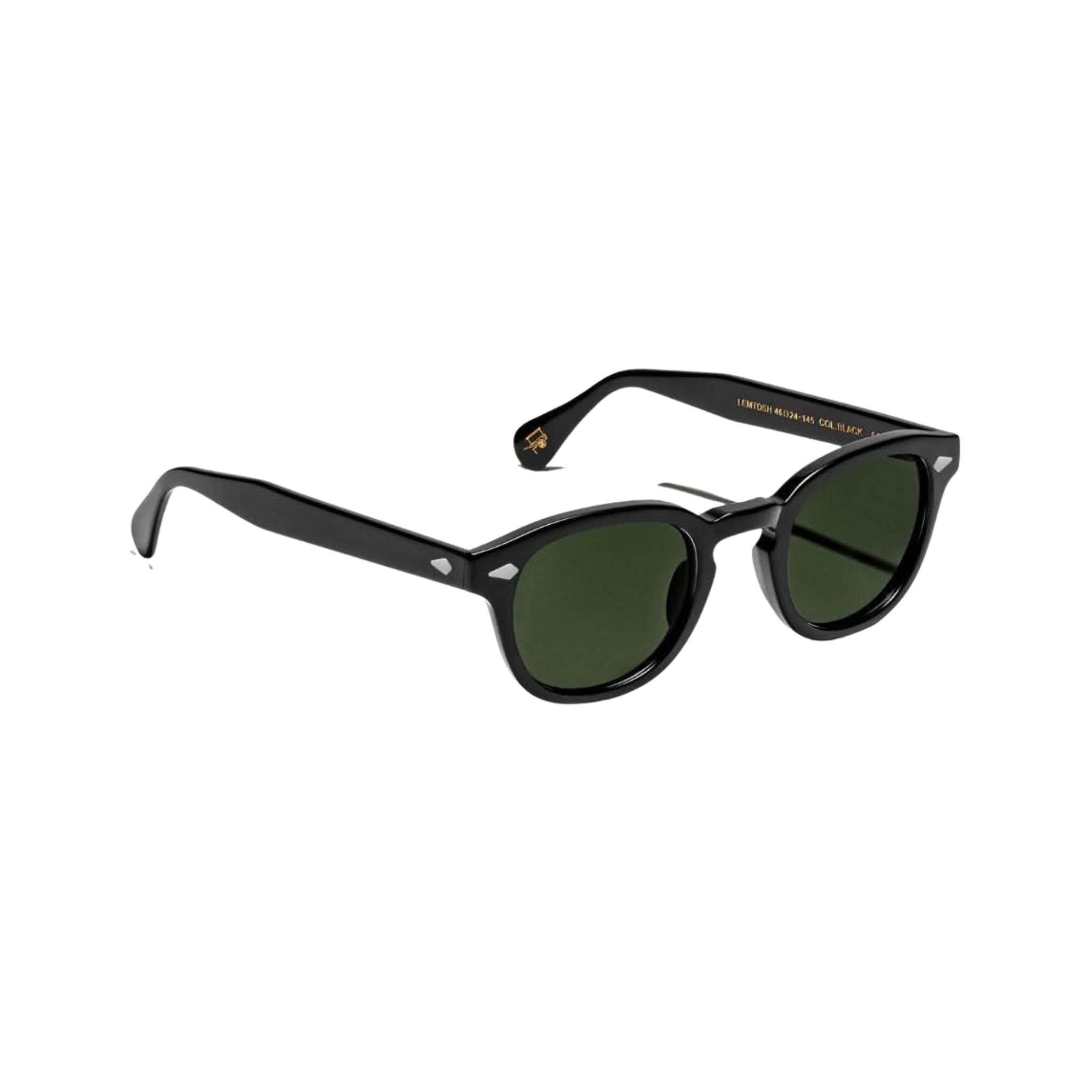 Seitenansicht der Moscot Lemtosh Sun Black – markanter Acetatrahmen mit Vintage-Charakter, exklusiv bei Optik Bartholomä in München.
