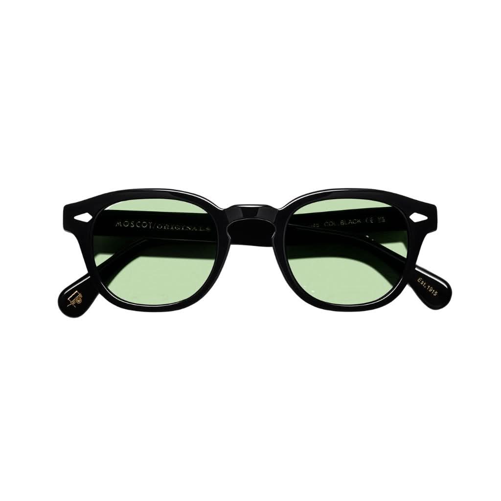 Frontansicht der Moscot Lemtosh Tints Sun in Limelight – ikonische Designer-Sonnenbrille mit auffälliger Farbtönung bei Optik Bartholomä München