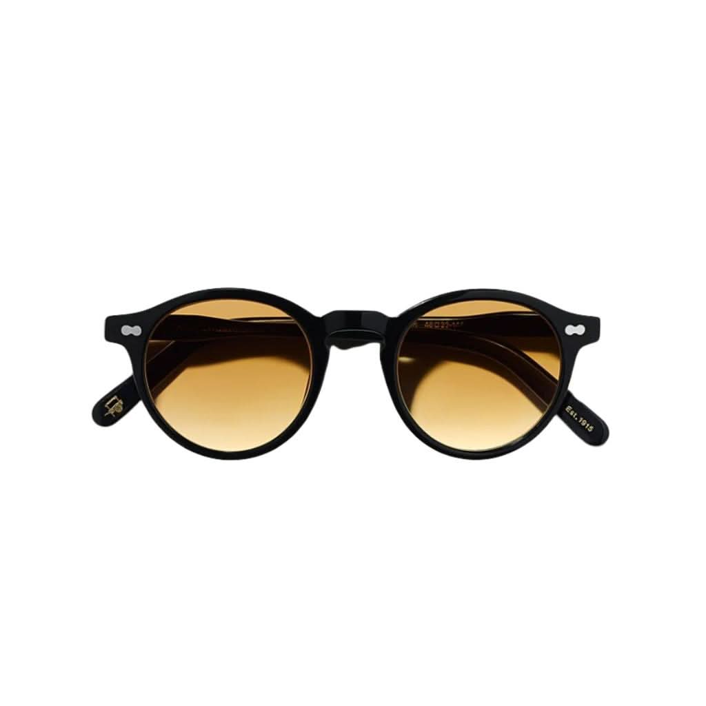 Sonnenbrille Moscot Miltzen Tints Chestnut Fade – Frontansicht ikonische runde Fassung mit Farbverlauf bei Optik Bartholomä München
