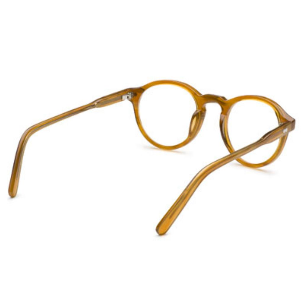 Moscot Brille Miltzen blonde Rückansicht– Unisex Brille in sanftem Braun für moderne Looks bei Optik Bartholomä in München