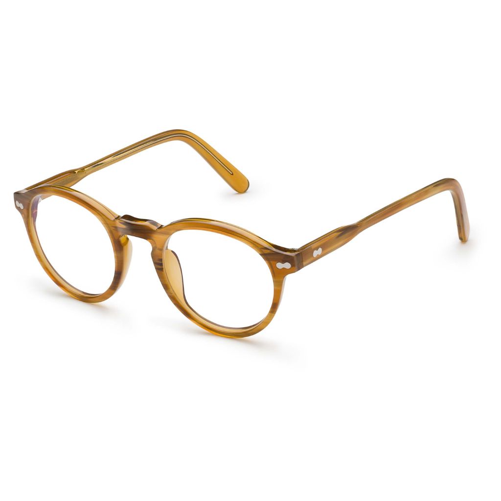 Moscot Brille Miltzen blonde Details – Handgefertigte Acetatbrille in hellbraun bei Optik Bartholomä in München