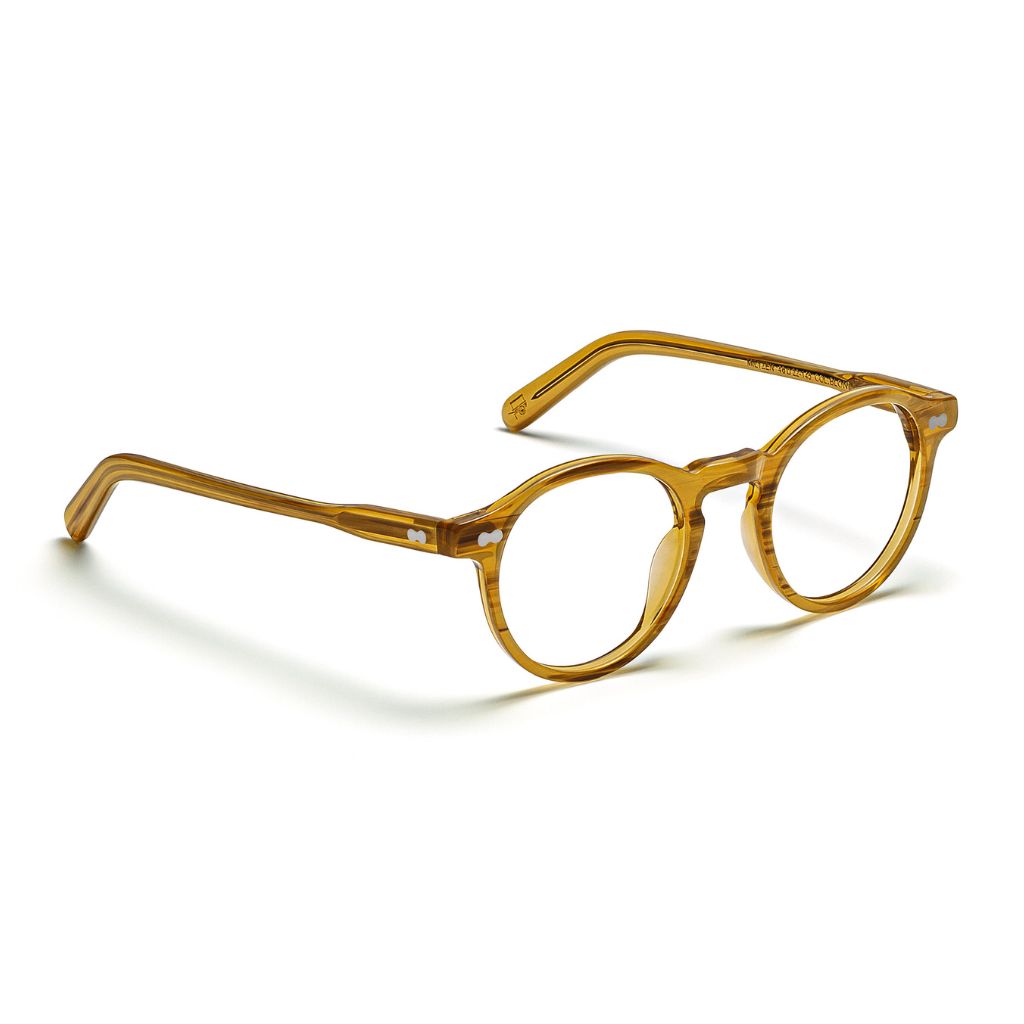 Moscot Brille Miltzen blonde Seitenansicht– Eleganter, ovaler Rahmen in blond bei Optik Bartholomä in München