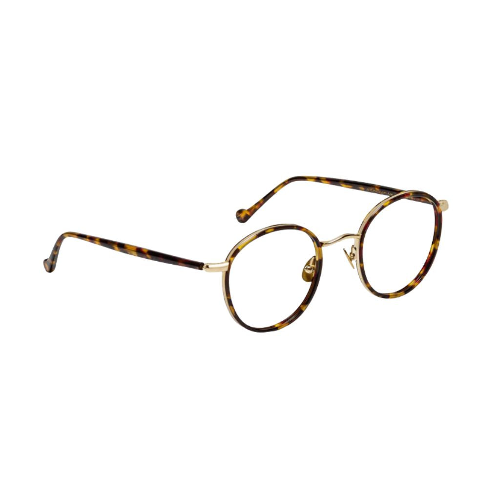 Designerbrille Moscot Zev in Tortoise – Seitenansicht hochwertige Acetatfassung mit klassischem Moscot-Design bei Optik Bartholomä München