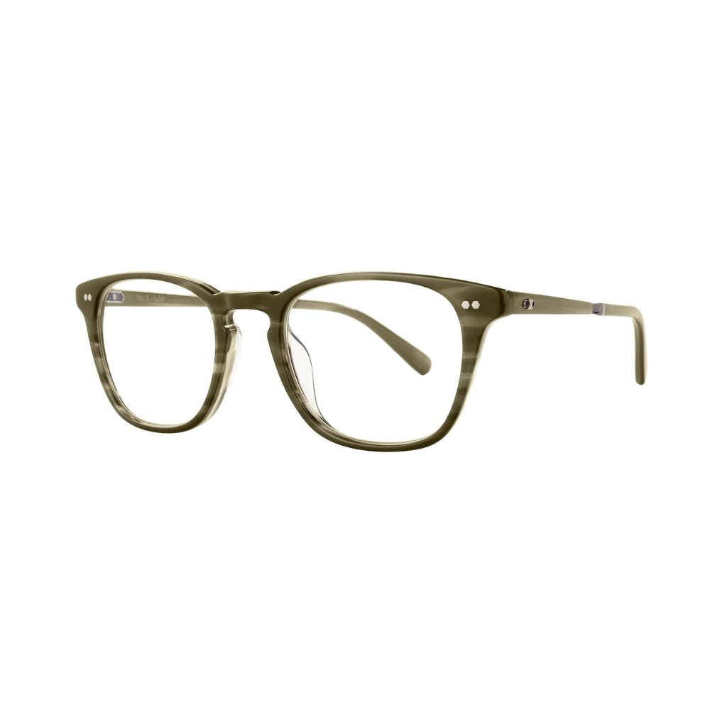 Detailansicht der Brille von Mr. Leight Kanaloa C in Kelp Pewter – präzisen Verarbeitung und edle matte Oberfläche für einen exklusiven Look bei Brillen Schneider