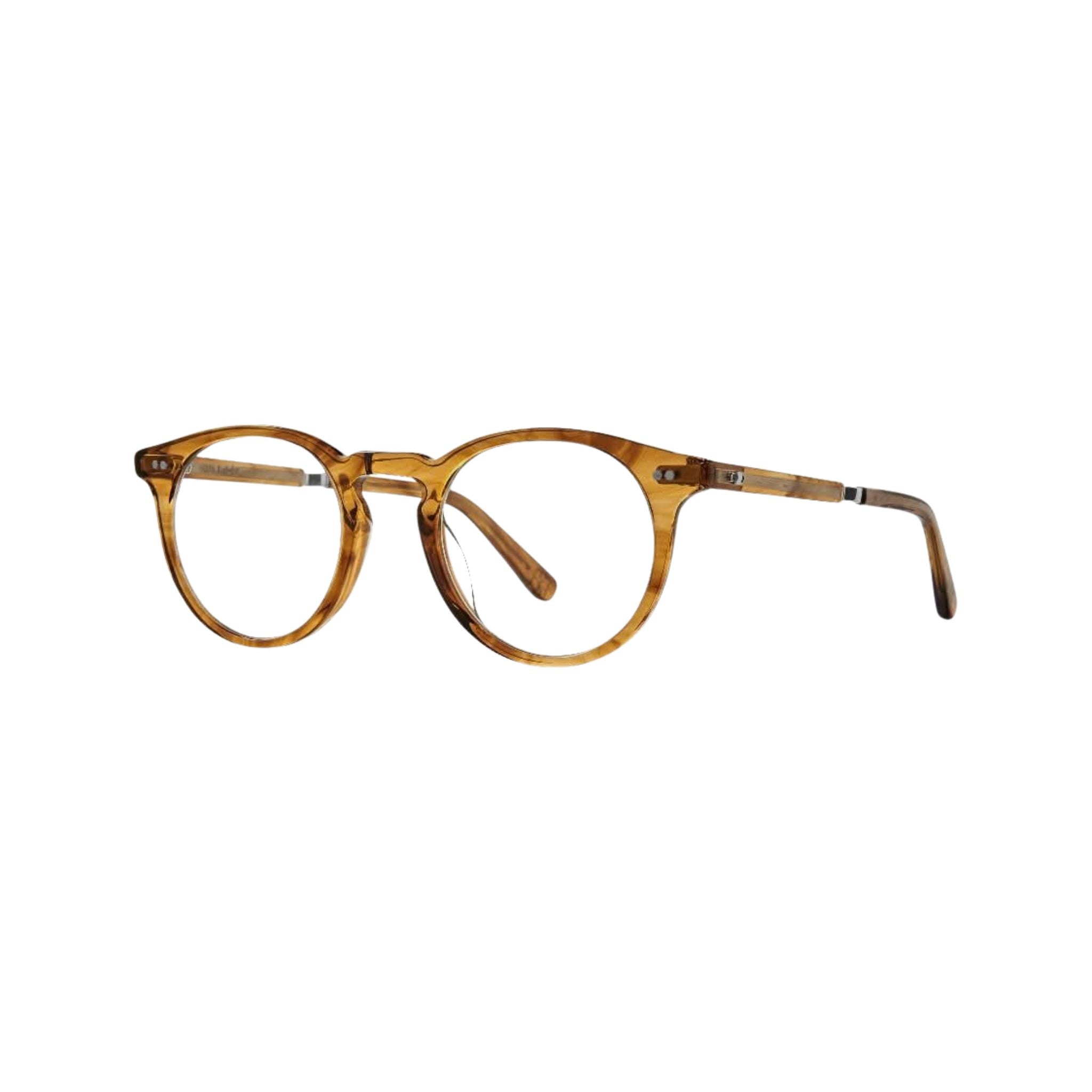 Seitenansicht der Mr. Leight Brille Luckman C in Marble Rye White Gold mit eleganten Bügeldetail und stilvollem Design – eine hochwertige Sehbrille bei Brillen Schneider in München