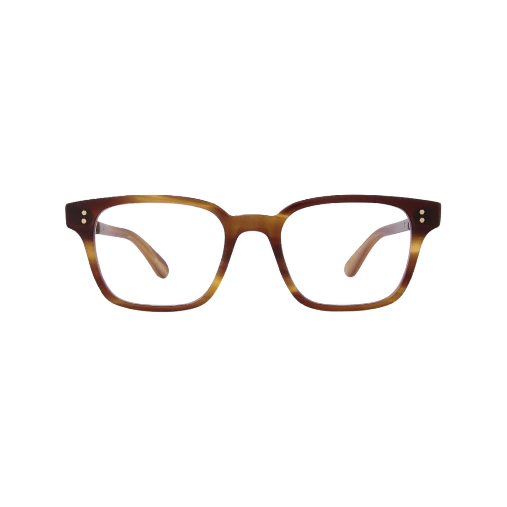 Frontansicht der Mr. Leight Surveyor C Beachwood White Gold Designerbrille – stilvolle Kombination aus hochwertigem Acetat in Beachwood-Farbton und edlen Weißgold-Akzenten, erhältlich bei Brillen Schneider, Ihrem Optiker in München