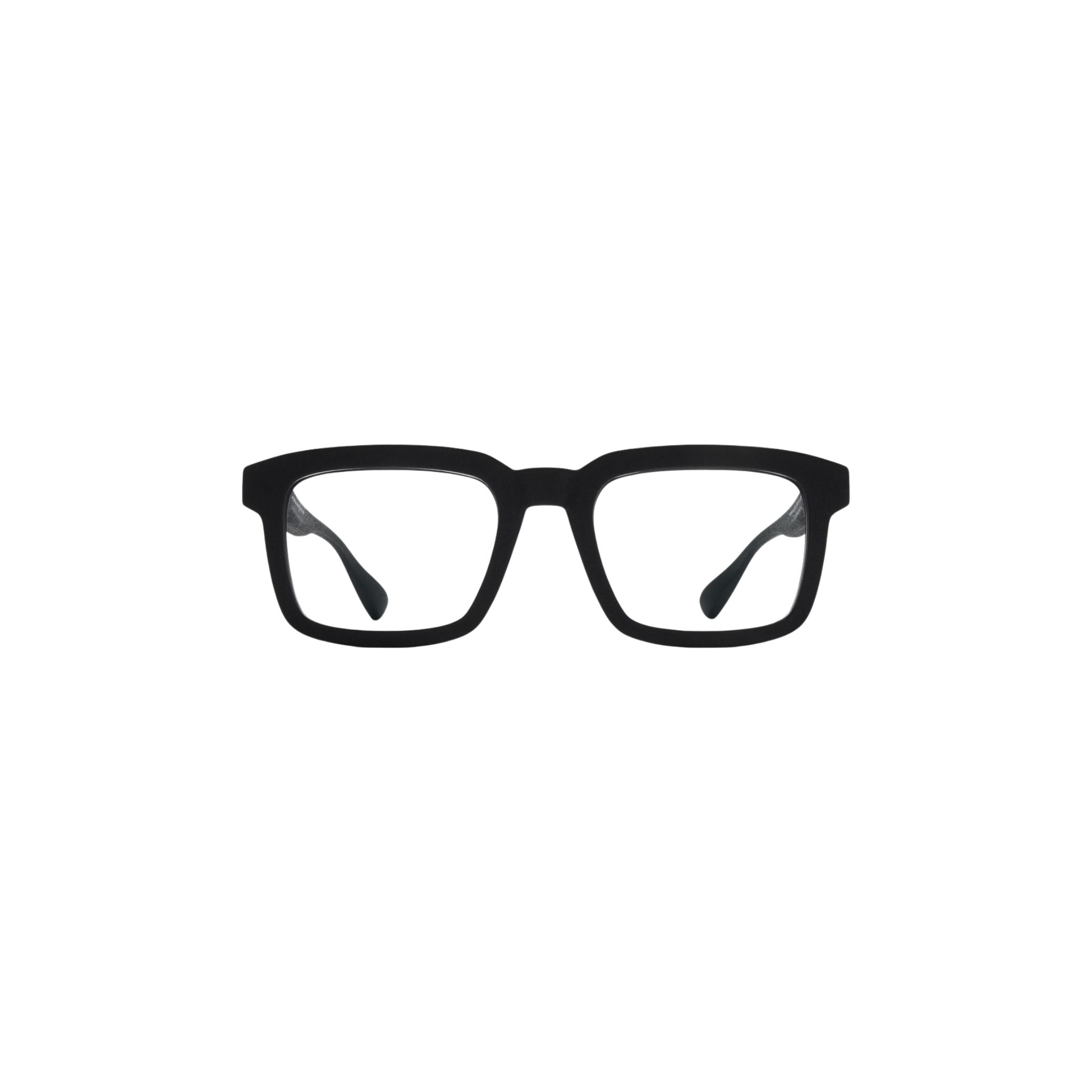 MYKITA CANNA 347 Brille Frontansicht rechteckig Pitch Black Schwarz Acetat Designerbrille München Optiker Optik Bartholomä