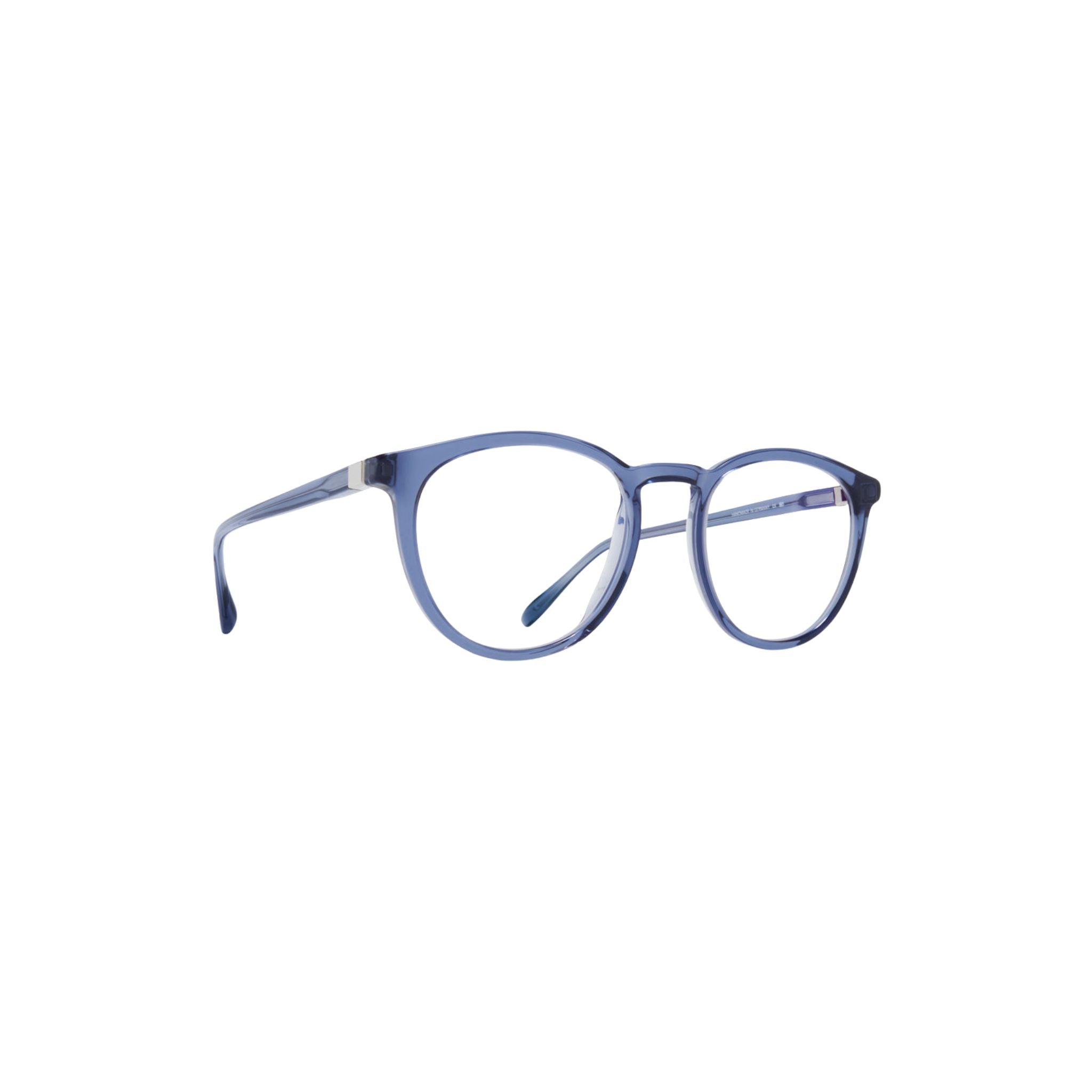 MYKITA DAVU 737 Brille Seitenansicht Deep Blue transparent Blau Acetat filigrane Designerfassung München Optiker Optik Bartholomä