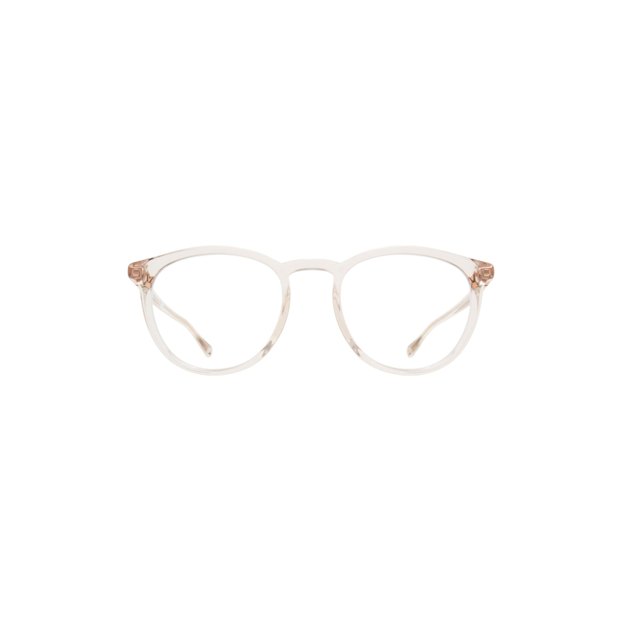 MYKITA DAVU 738 Brille Frontansicht rund Transparent Beige Acetat Designerbrille München Optiker Optik Bartholomä