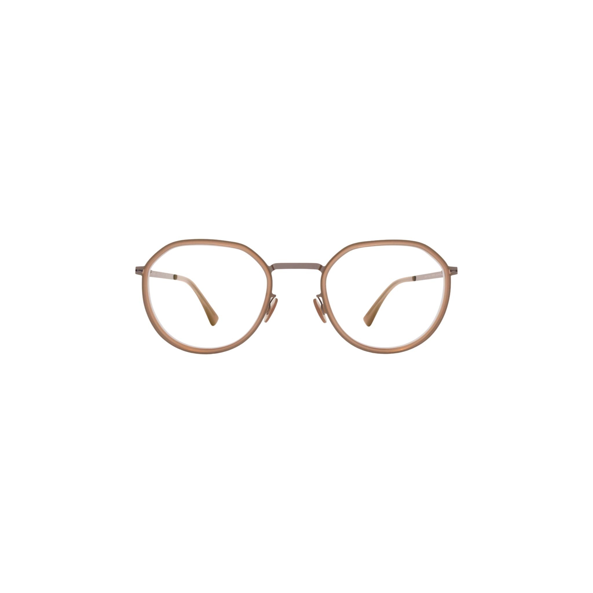 MYKITA JUSTUS 943 Brille Frontansicht Panto Taupe Shiny Graphite Edelstahl Acetat Designerbrille München Optiker Optik Bartholomä